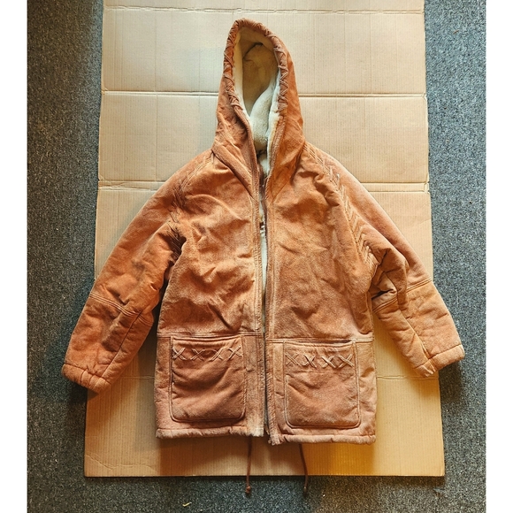 Vintage Synergy Suede Genuine Leather Womens Coat - Picture 4 of 16